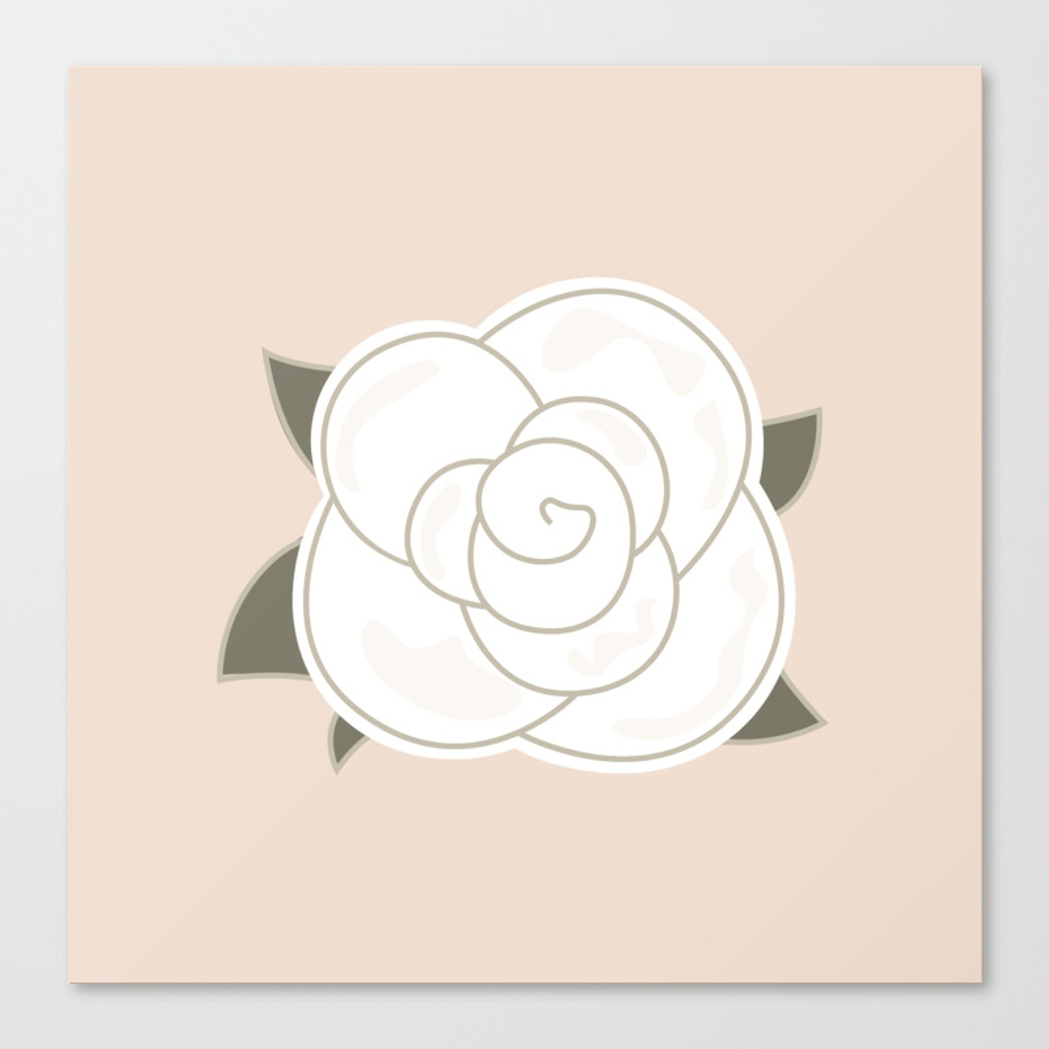 1500x1500 White Vintage Rose Vector Illustration Canvas Print