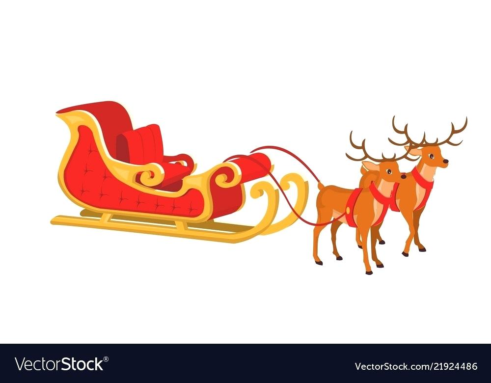 1000x780 Santas Sleigh And Reindeer Design Of With Vector Image Vintage