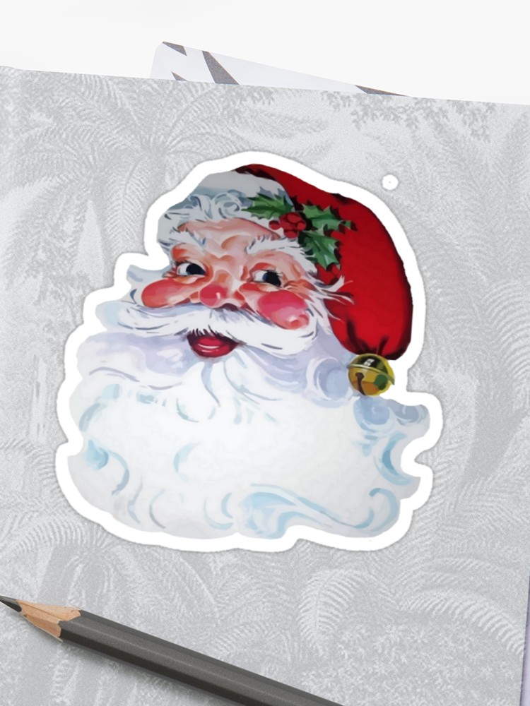 750x1000 Vintage Santa Claus Christmas Ornament Vector Sticker