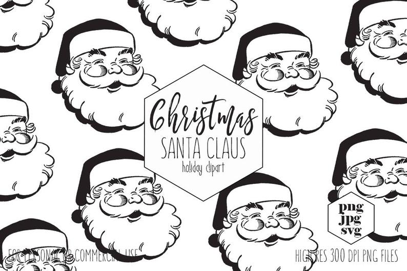794x529 Christmas Santa Clipart For Commercial Use Santa Claus Etsy