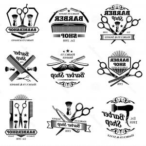 300x300 Photostock Vector Logo For Barber Shop Hair Salon With Hipster