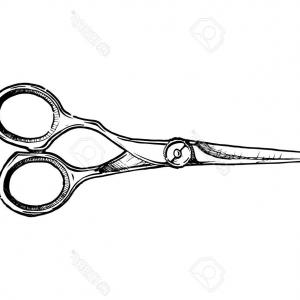 300x300 Photostock Vector Thin Barber Scissors Vector Icon Hoodamathrun