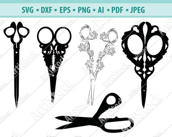 570x454 Scissors Bundle Scissors Scissors Clipart Scissors Etsy