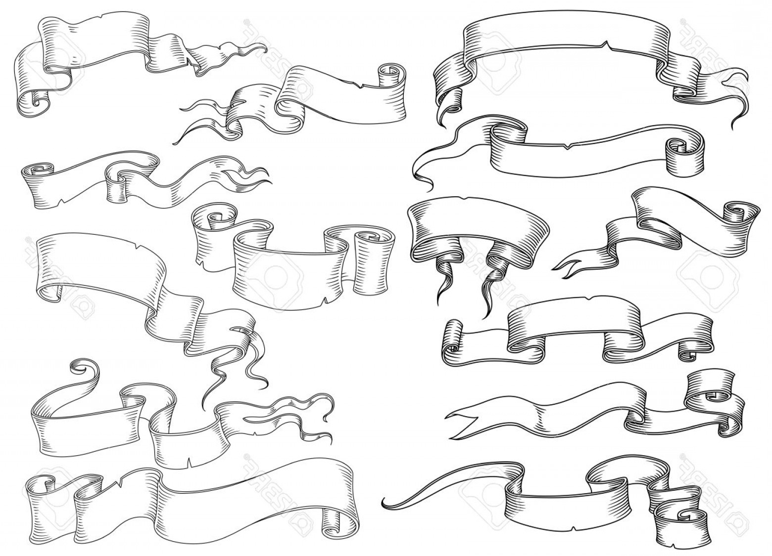 Photostock Vector Scrolls Manuscripts And Ribbon Banners 1560x1125 Photostock Vector Scrolls Manuscripts And Ribbon Banners