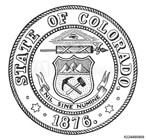 500x480 The State Seal Of Colorado, Vintage Illustration