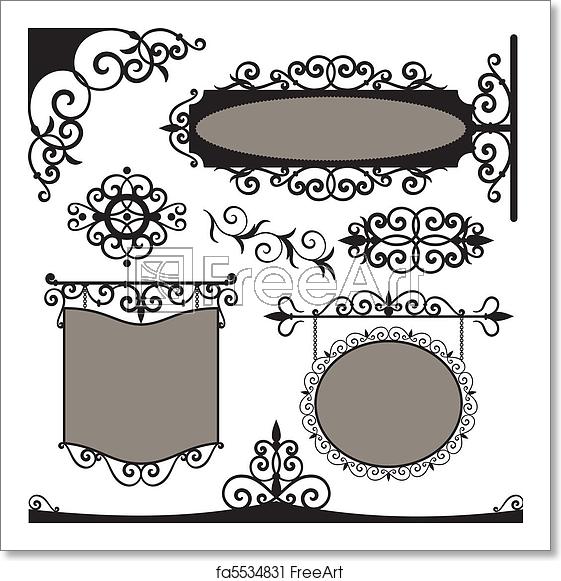 Free Art Print Of Vector Set Wrought Iron Vintage Signs Vector 561x581 Free Art Print Of Vector Set Wrought Iron Vintage Signs Vector