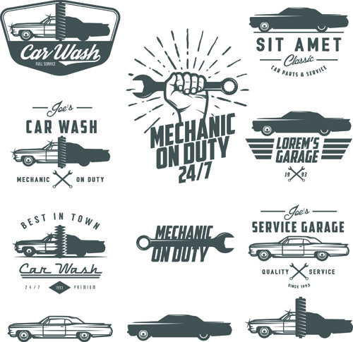 Car Repair Vintage Logos Vector Free Vector In Encapsulated 500x485 Car Repair Vintage Logos Vector Free Vector In Encapsulated