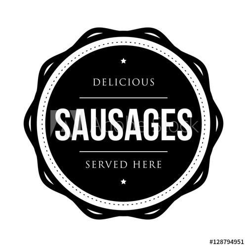 500x500 Sausages Vintage Stamp Vector