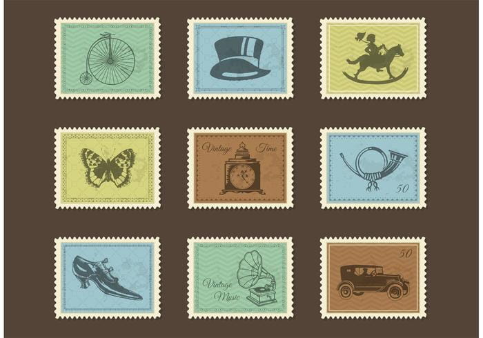 700x490 Free Vintage Post Stamps Vector Free Graphics Uihere