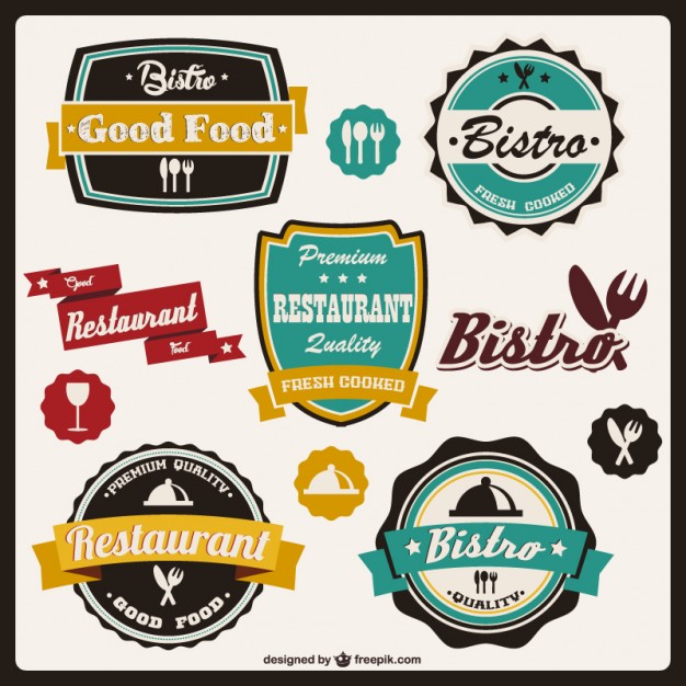 Retro Food Stickers Vector Free Download 626x626 Retro Food Stickers Vector Free Download