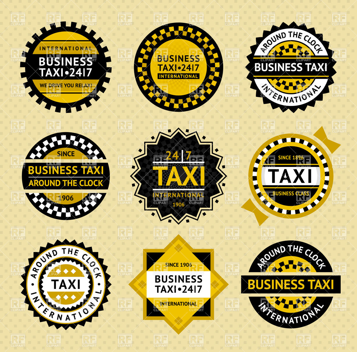 Taxi Round Emblems 1200x1183 Taxi Round Emblems