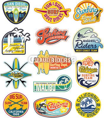 Vector California Vintage Stickers Collection Postery 351x400 Vector California Vintage Stickers Collection Postery