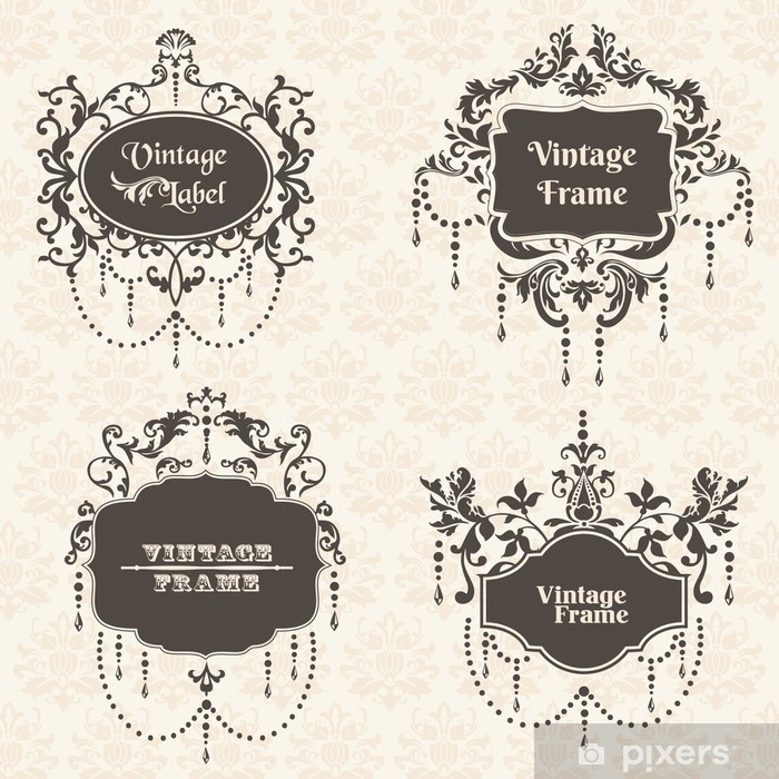 Vector Set Vintage Frame Collection With Flower Elements 700x700 Vector Set Vintage Frame Collection With Flower Elements