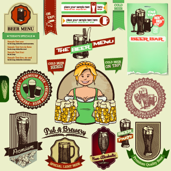 Vintage Beer Labels And Stickers Vector Free Download 340x340 Vintage Beer Labels And Stickers Vector Free Download