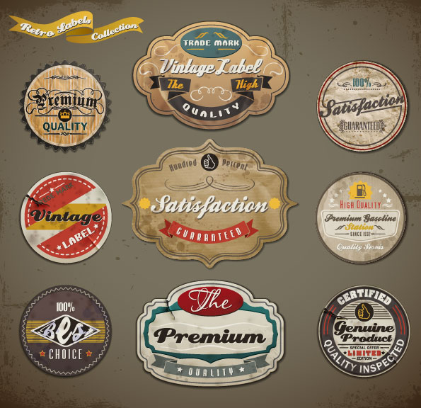 Vintage Ribbons Labels And Stickers Vector Free Download 595x576 Vintage Ribbons Labels And Stickers Vector Free Download