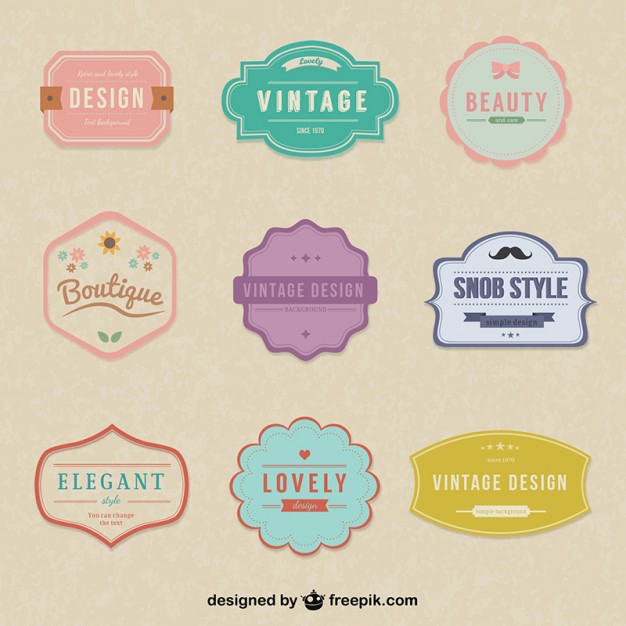 Vintage Simple Stickers Vector Free Download 626x626 Vintage Simple Stickers Vector Free Download