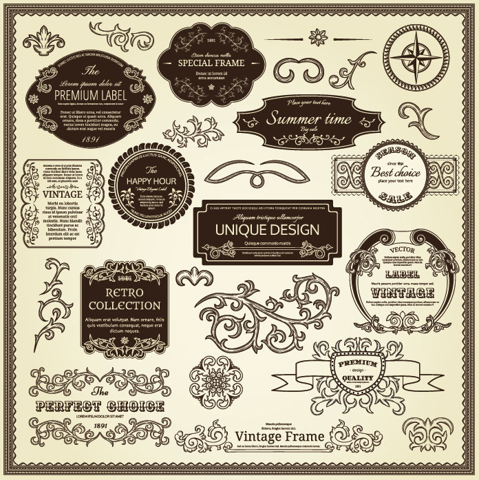 Vintage Stickers Vector Vector Sources 696x697 Vintage Stickers Vector Vector Sources