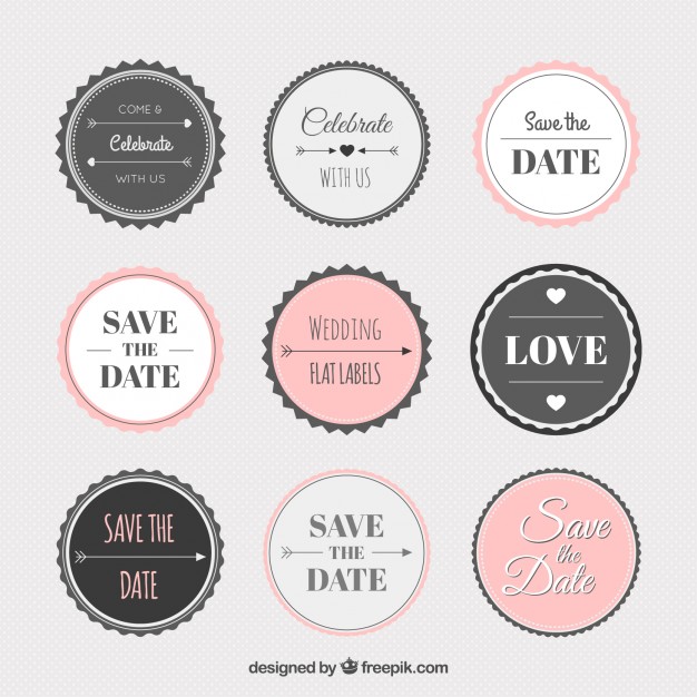 Vintage Wedding Sticker Collection Vector Free Download 626x626 Vintage Wedding Sticker Collection Vector Free Download