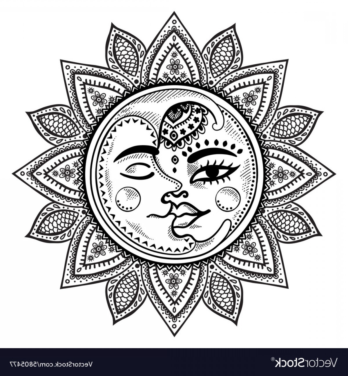 Sun And Moon Vintage Vector Soidergi 1200x1296 Sun And Moon Vintage Vector Soidergi