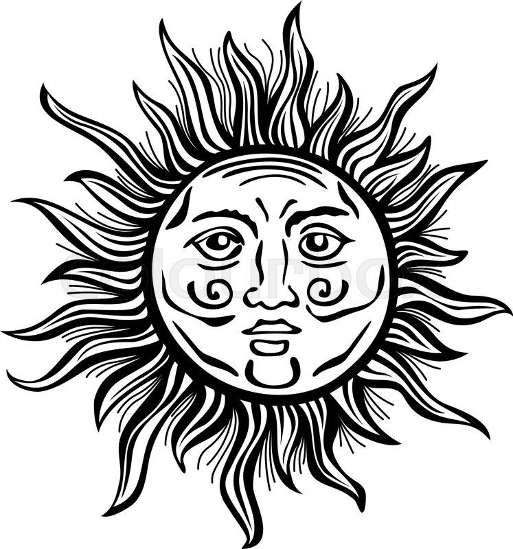 Sun Retro Vintage Vector Folklore Art Stock Vector Colourbox 747x800 Sun Retro Vintage Vector Folklore Art Stock Vector Colourbox