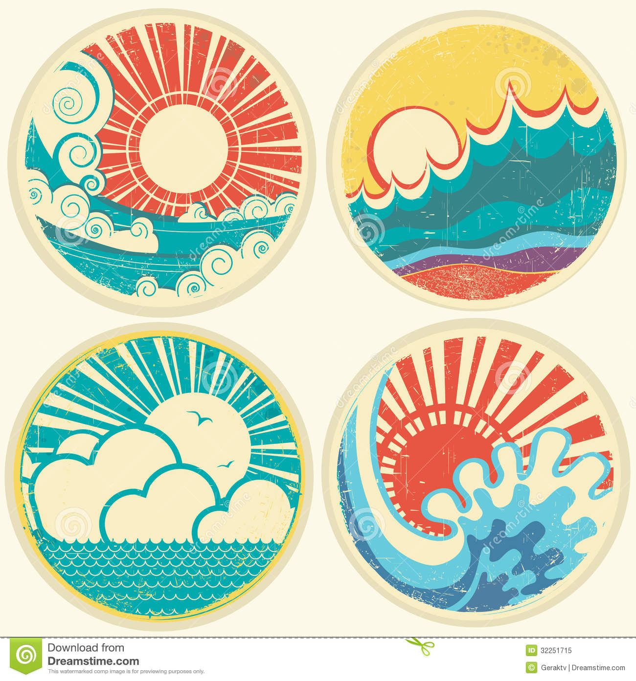 Vintage Nature Sea With Waves And Sun Vector Retro Royalty Free 1300x1390 Vintage Nature Sea With Waves And Sun Vector Retro Royalty Free