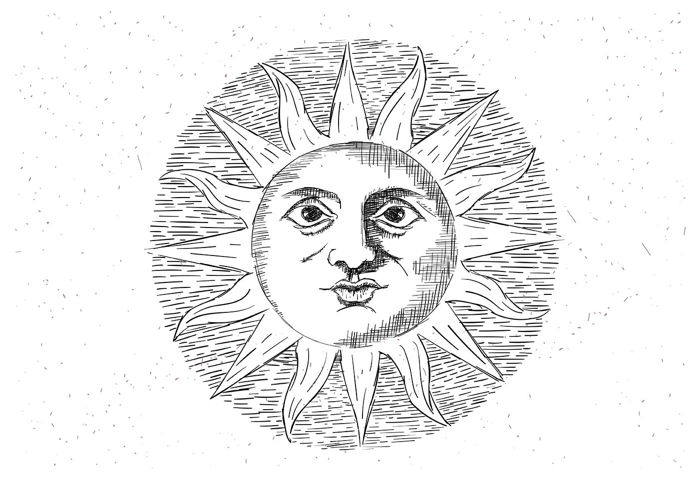 Vintage Sun Free Vector Art 1400x980 Vintage Sun Free Vector Art