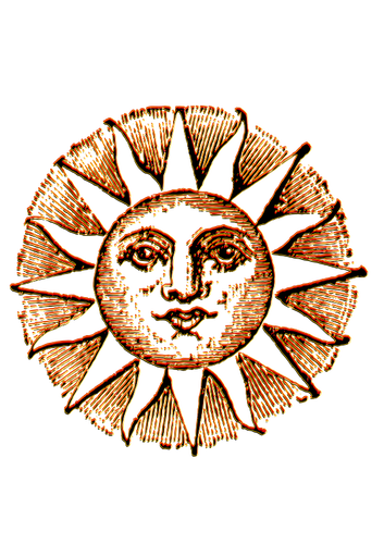 Vintage Sun Vector Image 353x500 Vintage Sun Vector Image