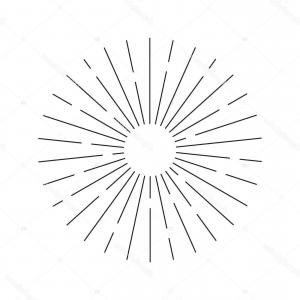 300x300 Vintage Sunburst In Lines Shape Linear Radial Burst Retro Sun