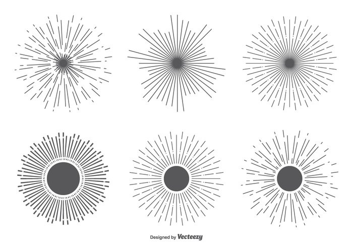 700x490 Vintage Sunburst Shape Set Free Vectors Ui Download