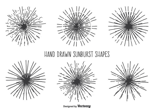 632x443 Vintage Sunburst Shape Set Free Vector Download Cannypic