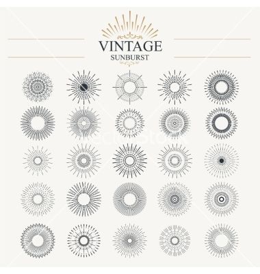 380x400 Vintage Sunburst Vector