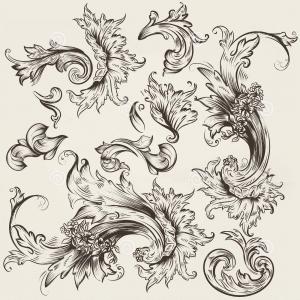 300x300 Royalty Free Stock Images Collection Vector Vintage Swirls Design