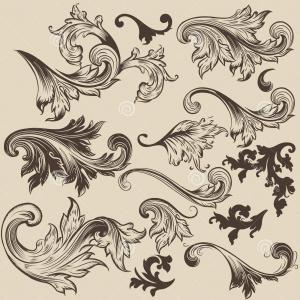 300x300 Vintage Calligraphic Design Elements Swirls Vector Hoodamathrun