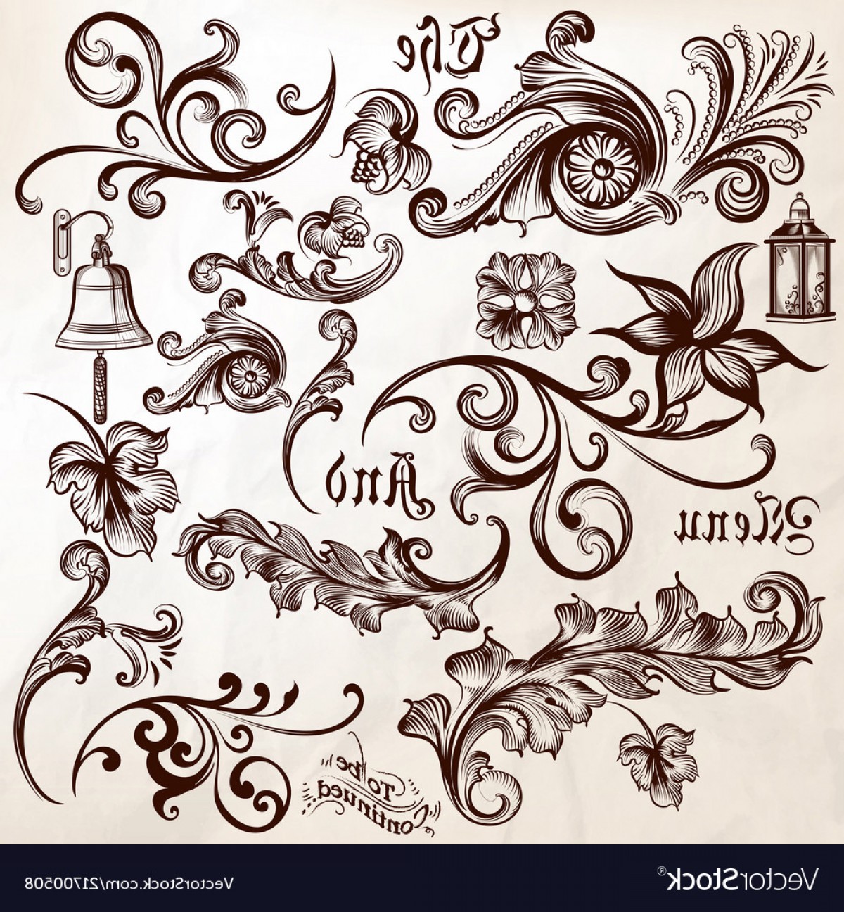 1200x1296 Collection Of Vintage Swirl Elements Vector Cqrecords