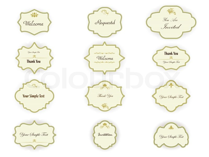 800x600 Isolated Vintage Invitation Tag And Stock Vector Colourbox