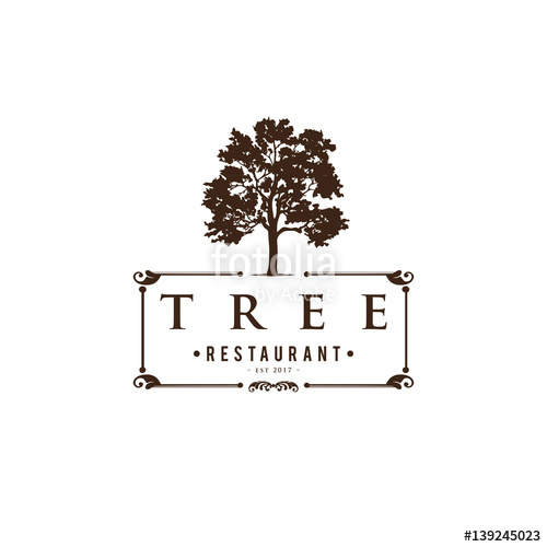 500x500 Tree Vintage Logo Stock Image And Royalty Free Vector