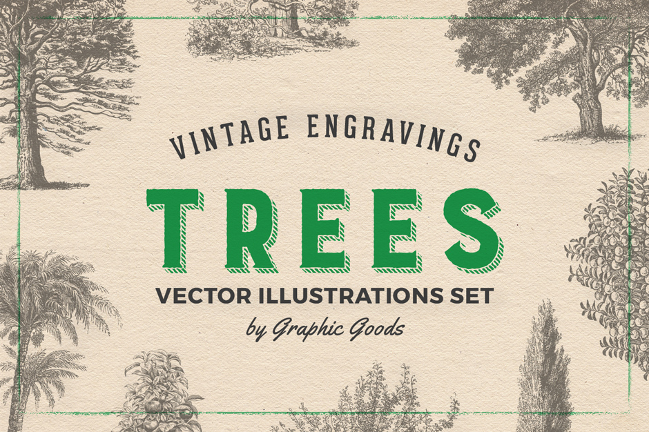 940x626 Vintage Tree Illustrations Vector Elements