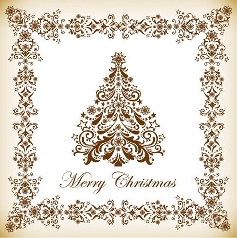 487x490 Free Vintage Christmas Tree Files, Vectors Graphics