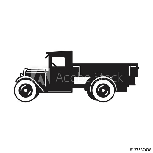 500x500 Vintage Truck Vector Icon Lorry Car Old Timer