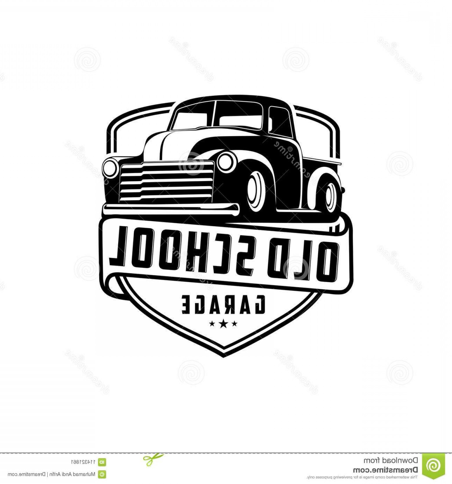 1560x1668 Logocar Old School Garage Truck Logo Vector Illustration Old