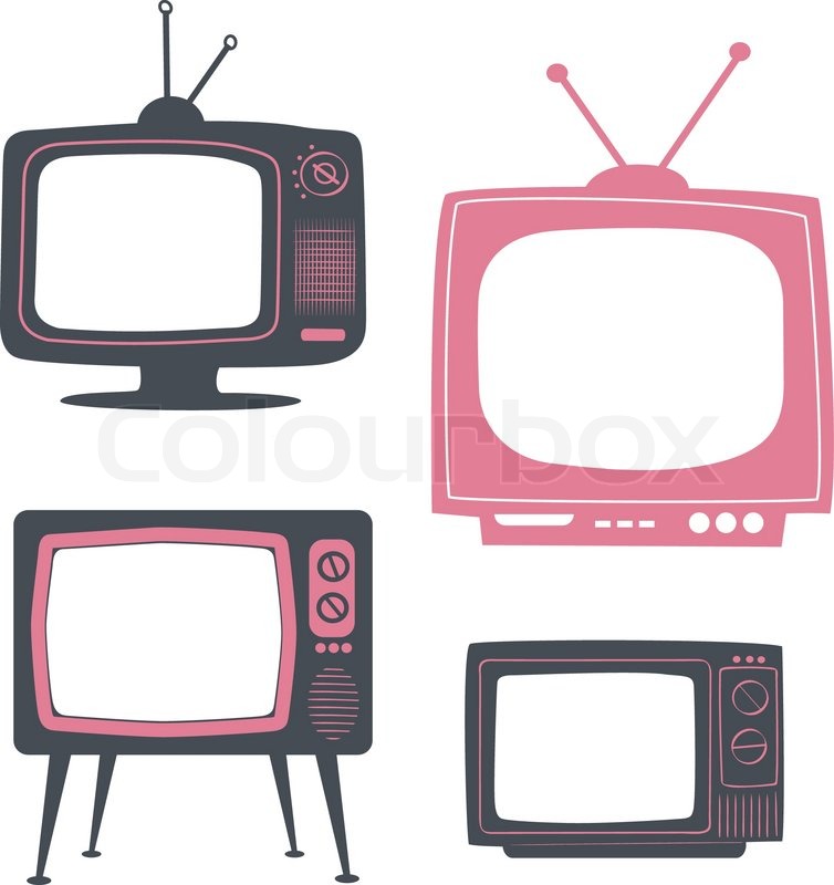 754x800 Stylish Retro Tv Set Vector Stock Vector Colourbox