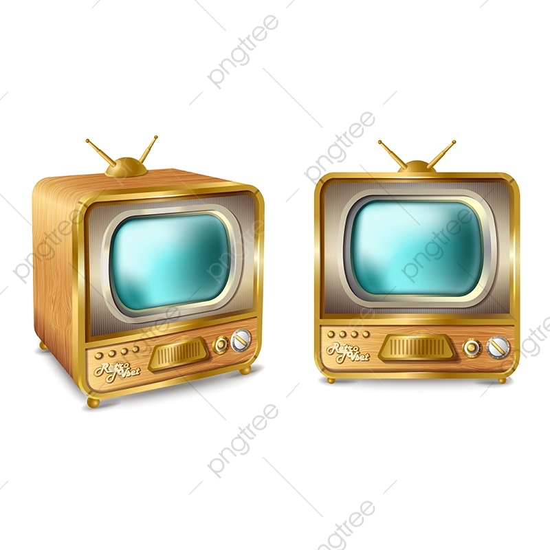 800x800 Vector Cartoon Retro Vintage Tv Set With Antenna, Tv, Retro