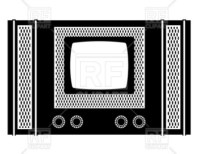 400x311 Vintage Tv Icon Vector Image Of Vintage Konturvid