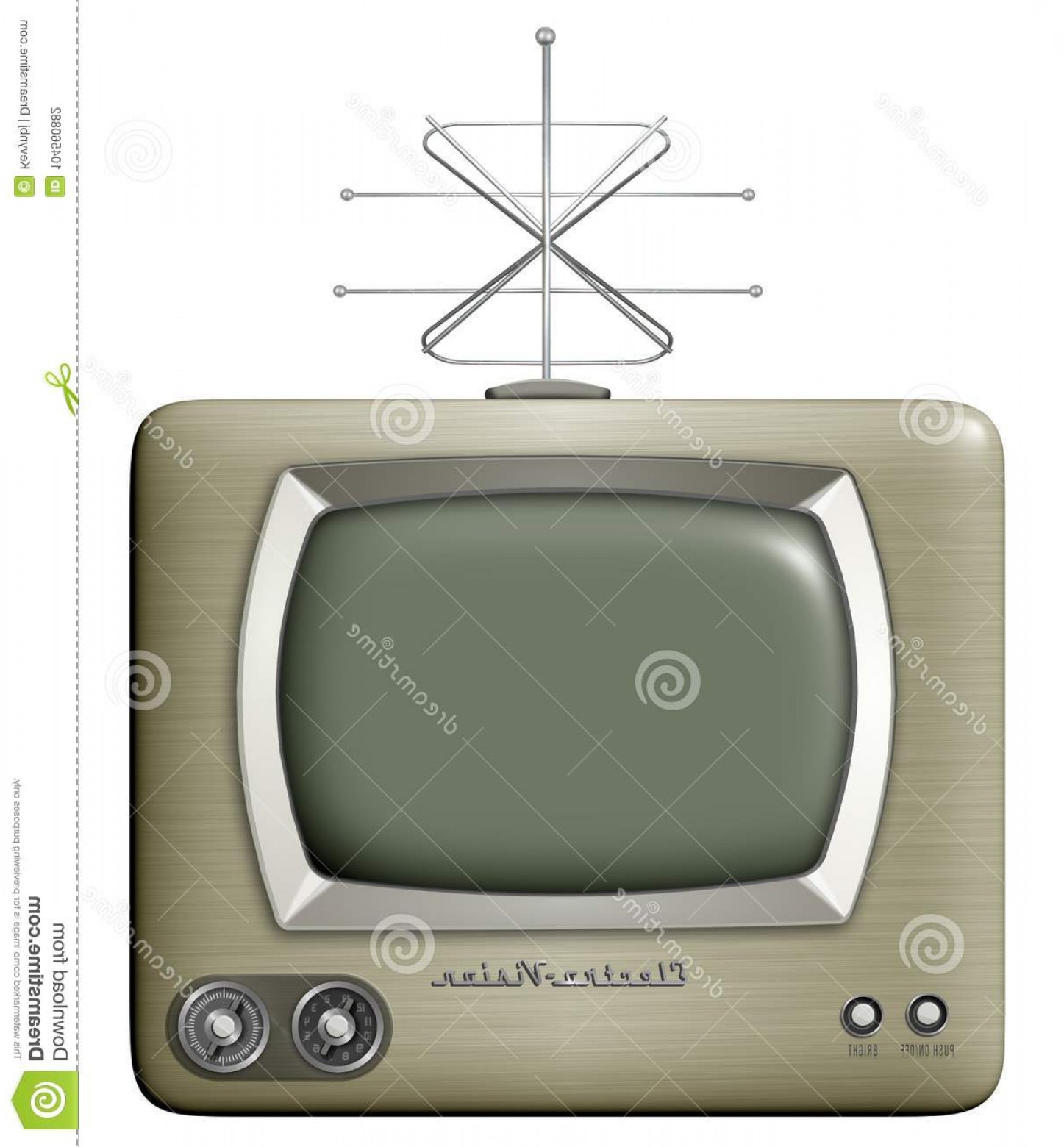 Старый телевизор с антенной