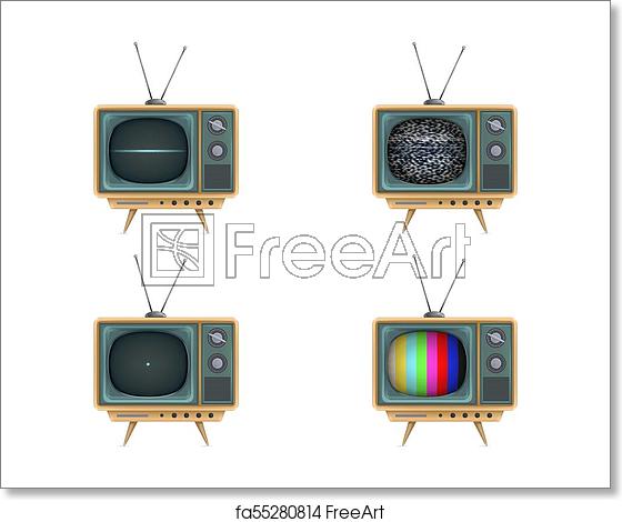 560x470 Free Art Print Of Vector Illustration Of Vintage Tv Set