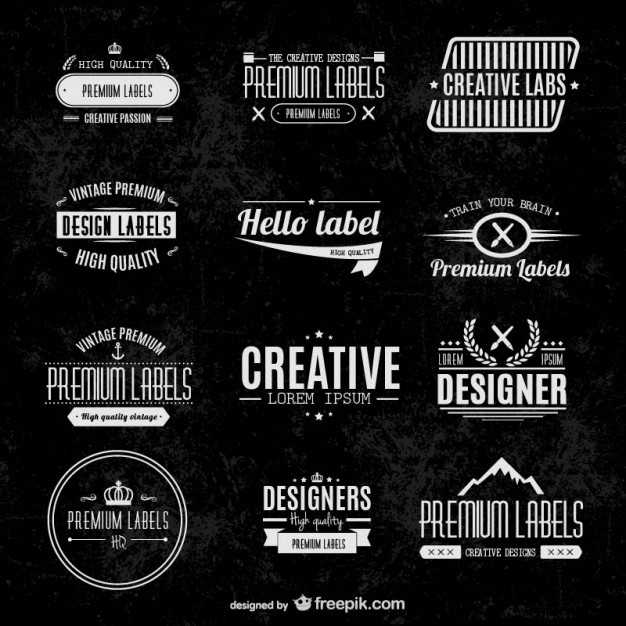 626x626 Typographic Labels Set Vector Free Download