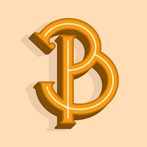 490x490 Vintage Letter B Typography Vector