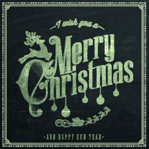 500x499 Vintage Christmas Typography Vector Background Free Vector