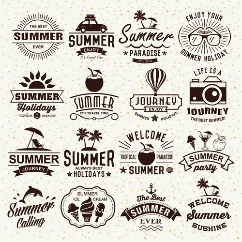 500x500 Vintage Summer Holiday Logos Typography Vector Free Download