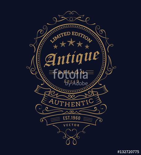 455x500 Vintage Banner Western Design Label Typography Vector Stock Image